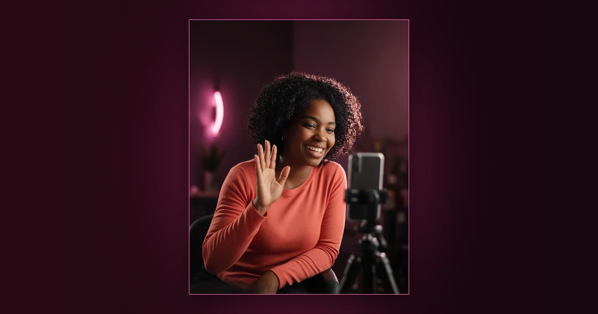 3 Flirty Ice-Breakers for New Fans: Girls Lounge cover image showing an illustrated woman silhouette holding a phone with chat bubbles and hearts, neon pink lighting (AI-generated illustration)