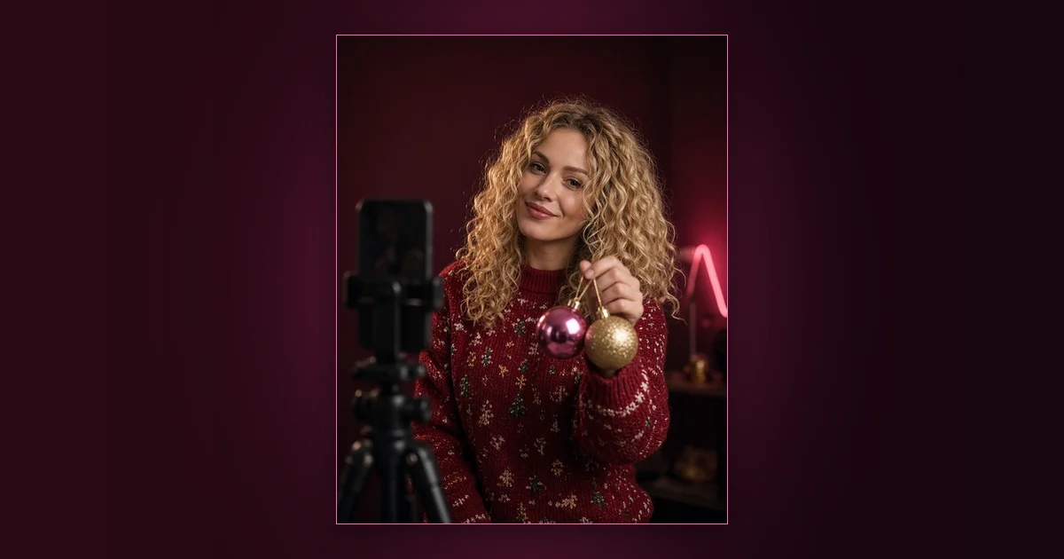 The Holiday Bauble Game Fans Love: Girls Lounge cover image showing two women brainstorming together over a laptop on a sofa, neon pink lighting (AI-generated illustration)